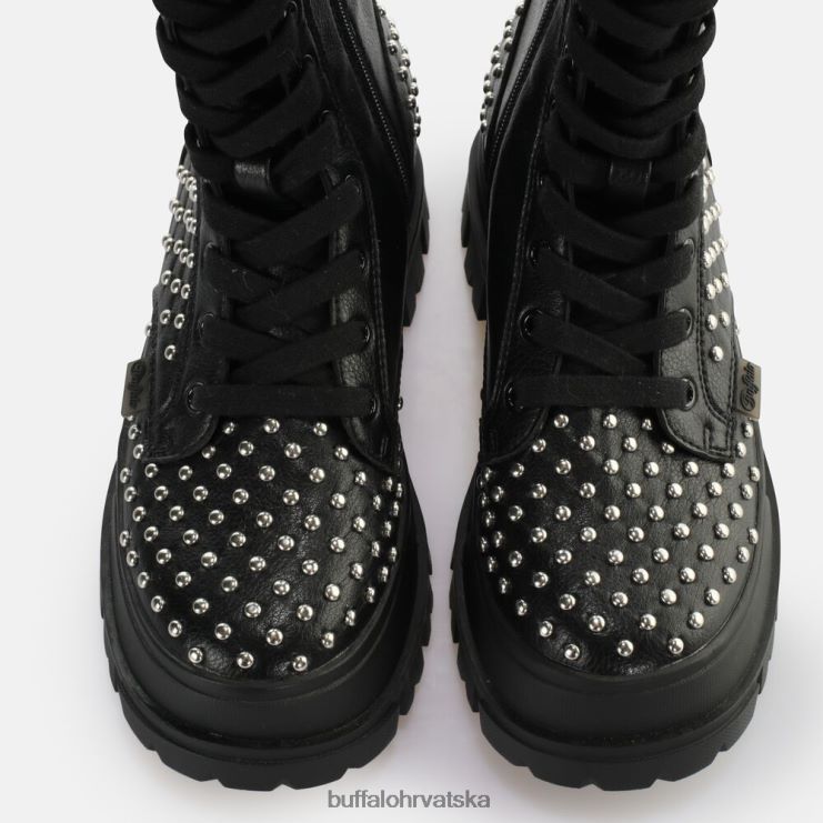 crno Buffalo aspha on pin laceup hi boot vegan |čizme TDD6T507
